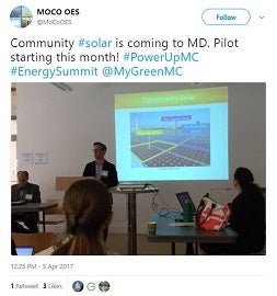 Community Solar is Coming to MD tweet