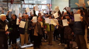 Dozens of solar supporters deliver letters to the D.C. PSC.